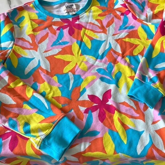 Lands End Floral Sweatshirt Sz. XL 18 - Picture 1 of 6